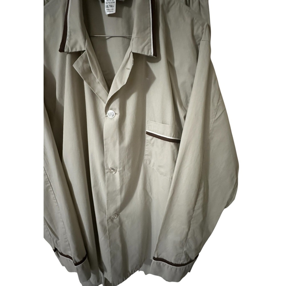 ANDHURST Lightweight Pajamas 2 Button L/S Top Stretch Snap Pants Mens XL TALL - Picture 4 of 9